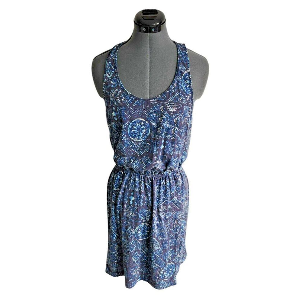 Patagonia Kamala Convertible Dress Skirt Blue Geometric Print Women Small